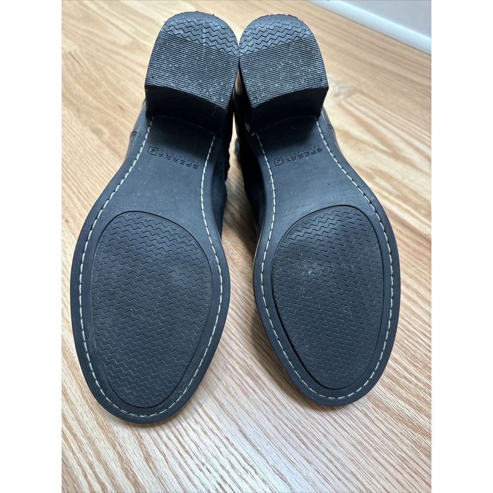 Sperry Liberty Chelsea Boots Leather Braided Strap Booties Black Size 8.5 M - Picture 10 of 15